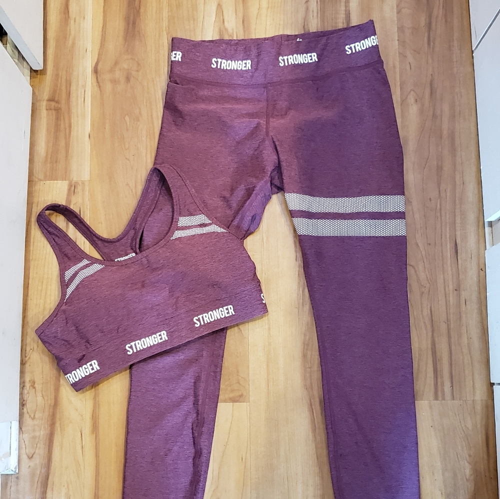 Pink stronger workout set